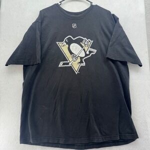 VTG Reebok NHL Pittsburgh Penguins Malkin #71 Black T-Shirt Men's XL‎ Hockey Tee